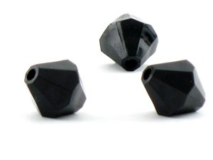 Koraliki Akrylowe Diamentowane Bicone Czarny 10mm ~120szt