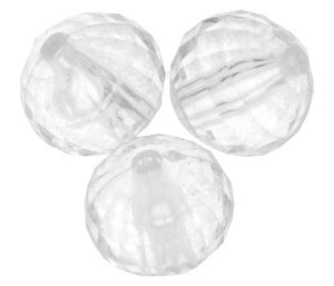 Koraliki Akrylowe Kryształki Fasetowane Kula Transparentny 10mm 30szt