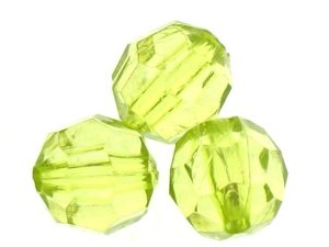 Koraliki Akrylowe Kryształki Szlifowane Kula Zielony 14mm ~30szt