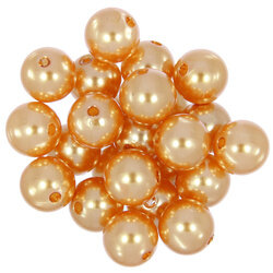 Koraliki perełki perły akrylowe złoty 12mm