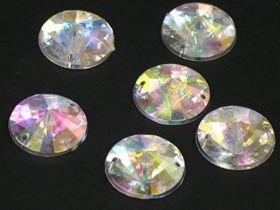 Kryształki Akrylowe Szlifowane Lodowe Rivoli Crystal Silver Ab 18mm 1szt