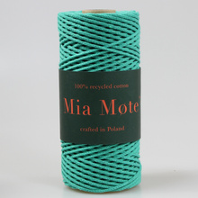 Mia Mote™ Petit Line  OUTLET CUT Sznurek pleciony bawełniany 2mm Malachite Green