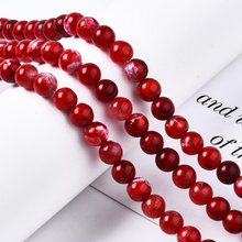 Agat Ognisty Crackle Red - kamień harmonii, odwagi i pewności siebie - kula 8mm