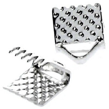 Zapięcie Uchwyt Zaczep Końcówka Krokodylek Płaski Srebrny 8x8mm ~50szt