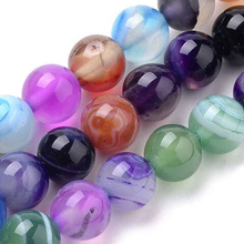 Agat Pasiasty Colorful Kamień Jubilerski gładki kula 6mm