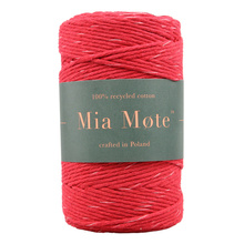 Mia Mote™ Classic Line Sznurek bawełniany skręcany do makramy 3mm krokoit+limestone