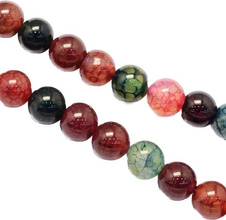 Agat Smoczy Colorful Kamień Jubilerski gładki kula 6mm
