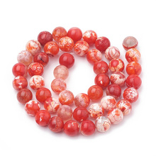 Agat Ognisty Crackle Red - kamień harmonii, odwagi i pewności siebie - kula 8mm