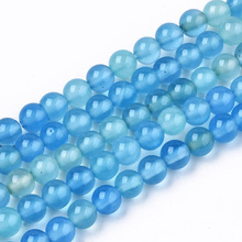 Agat Light Sky Blue Kamień Jubilerski gładki kula 4mm