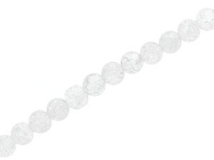 Koraliki Szklane Mrożone Crackle Kula Biały Crystal 4mm 80cm ~200szt Sznur
