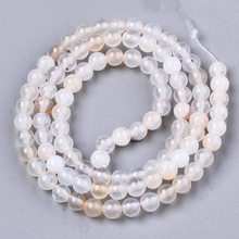 Agat Crackle Floral White Kamień Jubilerski gładki kula 4mm