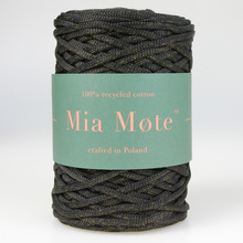 Mia Mote™ ByBag Line Lurex Sznurek Poliestrowy płaski bez rdzenia Czarny ze Złotą nitką 5mm