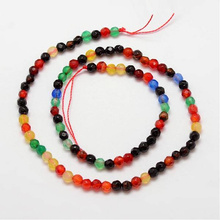 Agat Colorful Kamień Jubilerski Fasetowany kula 4mm