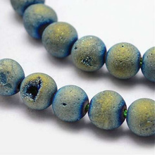 Agat Druzy Green Grade A Kamień Jubilerski kula 6mm