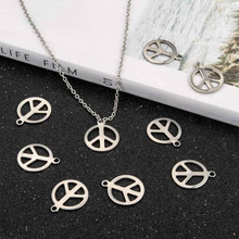 Zawieszka Stal Chirurgiczna peace sign 17x14x1mm