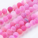 Agat Ognisty Frosted Magenta Kamień Jubilerski gładki kula 6mm