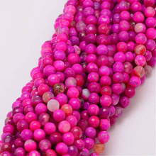 Agat Ognisty Fuchsia Kamień Jubilerski Fasetowany kula 6mm
