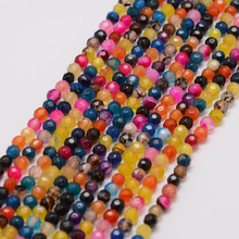 Agat Colorful Kamień Jubilerski Fasetowany kula 4mm