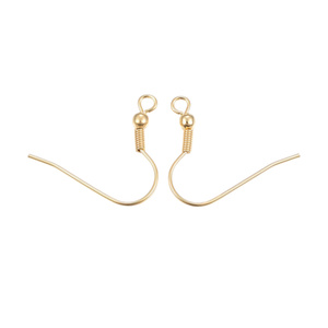 Bigle otwarte z kulką Stal Chirurgiczna kolor złoty 18K 20mm