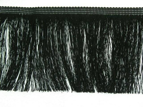 Frędzle cięte Taśma dekoracyjna z frędzlami czarny 110mm