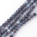 Agat Ognisty Frosted Gray Kamień Jubilerski gładki kula 6mm