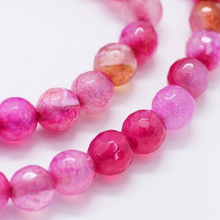 Agat Smoczy Deep Pink Kamień Jubilerski Fasetowany kula 6mm