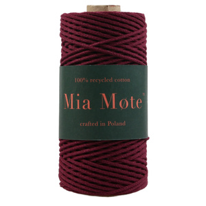 Mia Mote™ Petit Line OUTLET CUT  Sznurek pleciony bawełniany 2mm Ruby