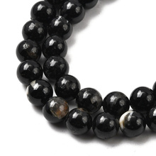 Turmalin Czarny z przerostami - kamień ochrony i stabilizacji - Kula Gładka Koraliki 6mm