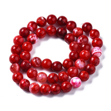 Agat Ognisty Crackle Red - kamień harmonii, odwagi i pewności siebie - kula 8mm