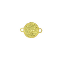Łącznik przekładka do bransoletek z cyrkoniami moneta złoty 17x13mm