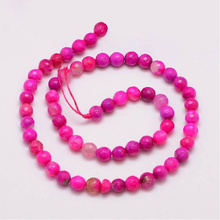 Agat Ognisty Fuchsia Kamień Jubilerski Fasetowany kula 6mm