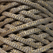 Mia Mote™ ByBag Line Lurex Sznurek Poliestrowy płaski bez rdzenia Beżowy ze złotą nitką 5mm