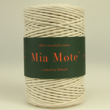 Mia Mote™ Classic Line Sznurek bawełniany skręcany do makramy 3mm light moonstone