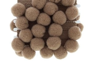 Taśma dekoracyjna gładka z pomponami Pompony Beżowy Ciemny 40mm 10m