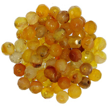 Agat Dark Orange Kamień Jubilerski Fasetowany kula 4mm