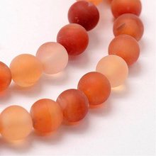 Karneol Frosted Amber Kamień Jubilerski gładki kula 6mm