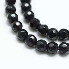 Jadeit Black Kamień Jubilerski Fasetowany kula 4mm
