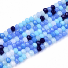 Koraliki Fasetowane Kryształki Szklane Rondelle Niebieska Aurora 3x2mm