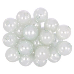 Koraliki perełki perły akrylowe jasny błękitny/szar 14mm