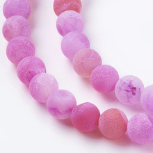 Agat Ognisty Frosted Magenta Kamień Jubilerski gładki kula 6mm