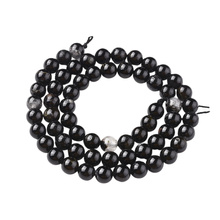 Turmalin Czarny z przerostami - kamień ochrony i stabilizacji - Kula Gładka Koraliki 6mm