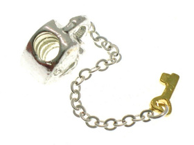 Stoper Modułowy Serce Love Srebrny 14x10 mm 1szt