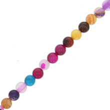 Agat Pasiasty Colorful Kamień Jubilerski gładki kula 6mm