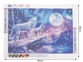 Zestaw kreatywny do rękodzieła haft diamentowy mozaika diamentowa wilki 30x40cm