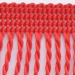 Frędzle Chwosty Na Taśmie Skręcane Czerwony 60mm 25m