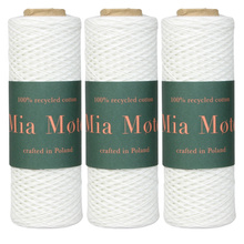 Mia Mote™ / Kordonek / do szydełkowania / Biały White / 3 x 100g