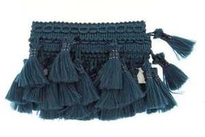 Taśma dekoracyjna z chwostami zielony ciemny 55mm