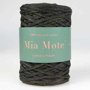 Mia Mote™ ByBag Line Lurex Sznurek Poliestrowy płaski bez rdzenia Czarny ze Złotą nitką 5mm