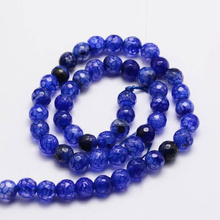 Agat Smoczy Blue Kamień Jubilerski Fasetowany kula 6mm