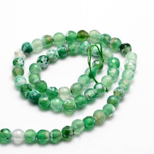 Agat Ognisty Sea Green Kamień Jubilerski Fasetowany kula 6mm